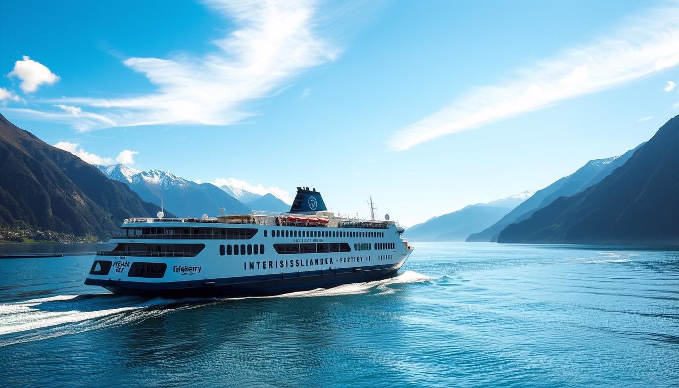 Interislander ferry connecting North and South Islands of New Zealand