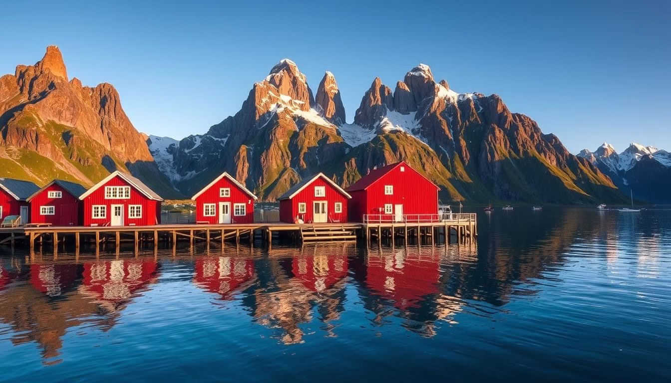 Red fishing cabins in Lofoten Islands, a Must-See Destination in Magical Norway