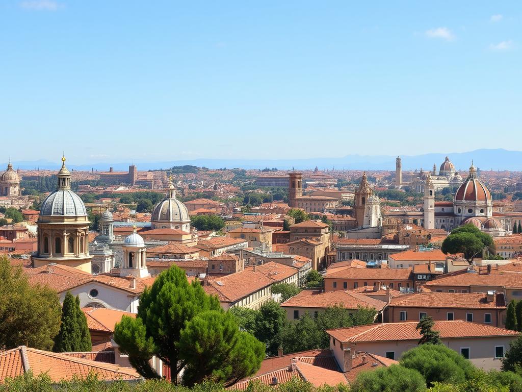 The Janiculum Hill (Gianicolo) viewpoint with its panoramic vista of Rome's skyline