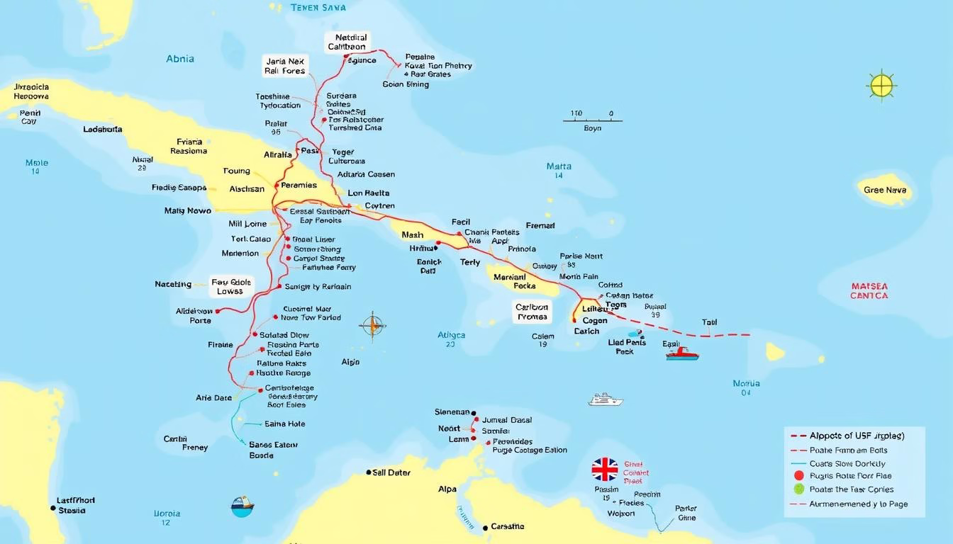 Caribbean cruise regions map