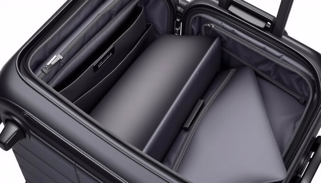 Generate an image of the Tumi Alpha Dual Access Carry-on luggage with its sleek design and advanced features.
